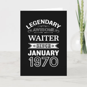 Waiter January 1970 50th Birthday Gift Card