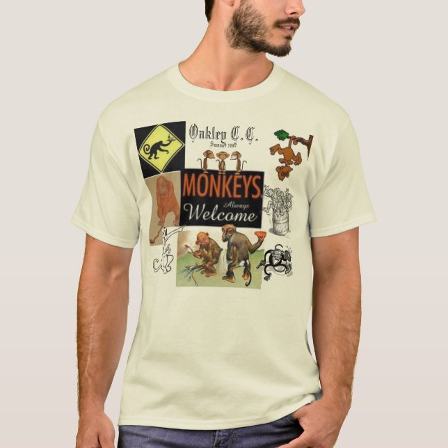 waiter, monkey, golfing monkey, T-Shirt (Front)