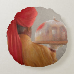 Waiter Rambagh Palace 2010 Round Cushion