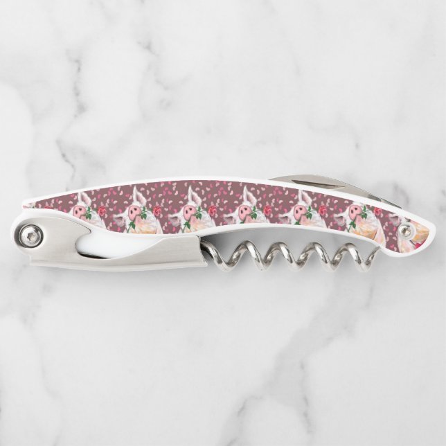 Waiter's Corkscrew Gentleman Pig with Rose (Front)