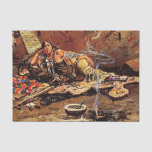 “Waiting and Mad” by Charles M Russell Tissue Paper