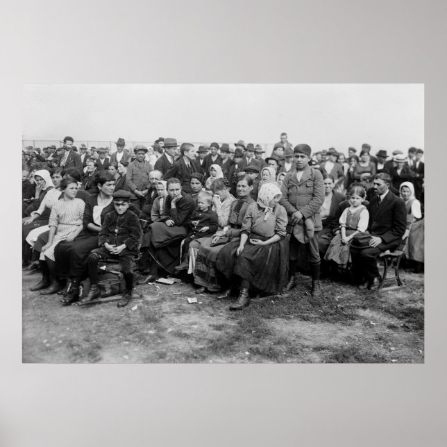 Waiting at Ellis Island, early 1900s Poster (Front)