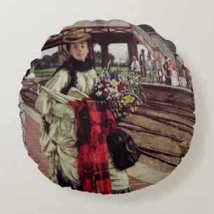 Waiting at the Station Round Cushion
