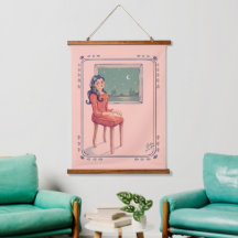 Waiting By The Window Surreal Hanging Tapestry