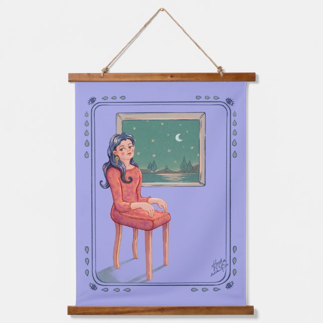 Waiting By The Window Surreal  Hanging Tapestry (Front)