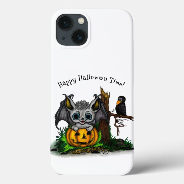 Waiting for Halloween , Cute Bat and Raven Case-Mate iPhone Case (Back)