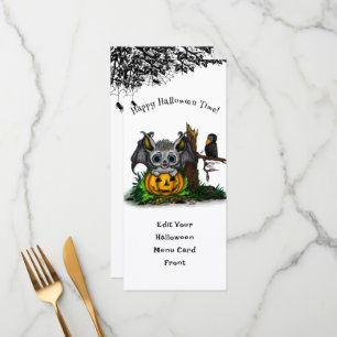 Waiting for Halloween , Cute Bat and Raven Menu