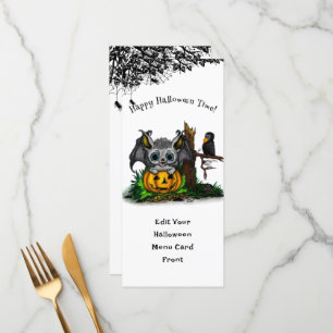 Waiting for Halloween , Cute Bat and Raven Menu
