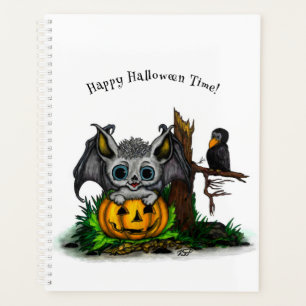 Waiting for Halloween , Cute Bat and Raven Planner