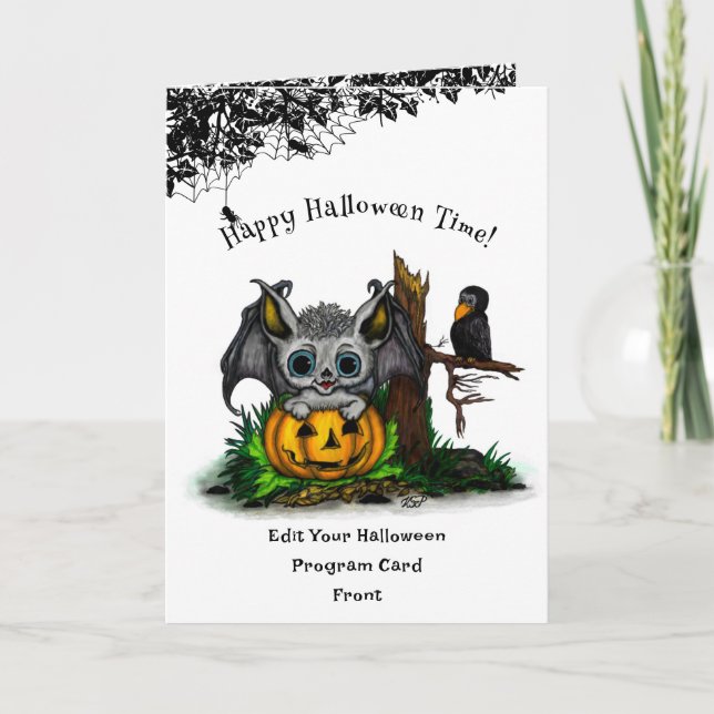 Waiting for Halloween , Cute Bat and Raven Program (Front)