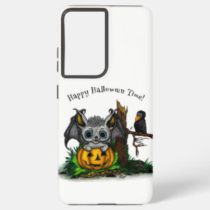 Waiting for Halloween , Cute Bat and Raven Samsung Galaxy Case