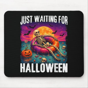 Waiting For Halloween Summer Skeleton Men Women Mouse Pad