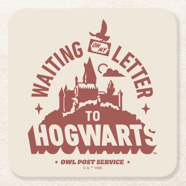 Waiting for my Letter to HOGWARTS™ Square Paper Coaster (Front)