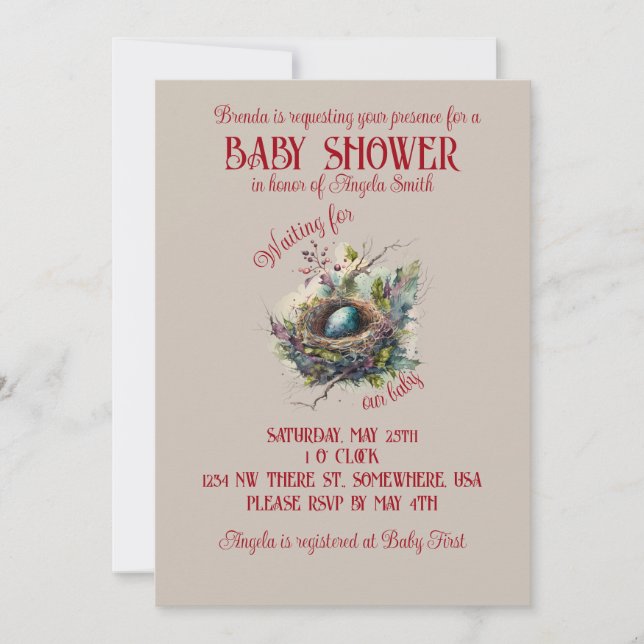 "Waiting for our Baby" Baby Shower  Invitation (Front)