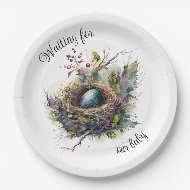 Waiting for our Baby  Paper Plate (Front)