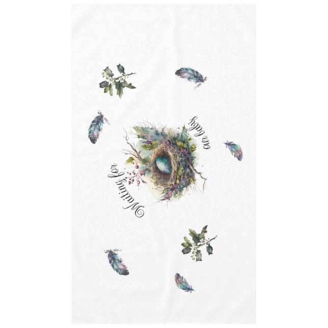 Waiting for Our Baby Tablecloth (Front)