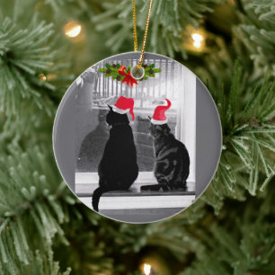 Waiting For Santa Ceramic Ornament
