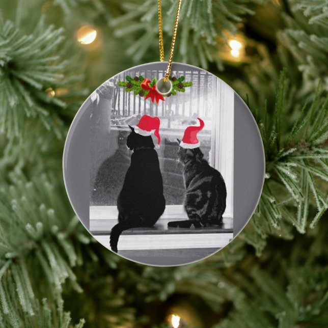 Waiting For Santa Ceramic Ornament (Tree)