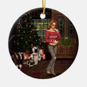 Waiting for Santa Christmas Ornament