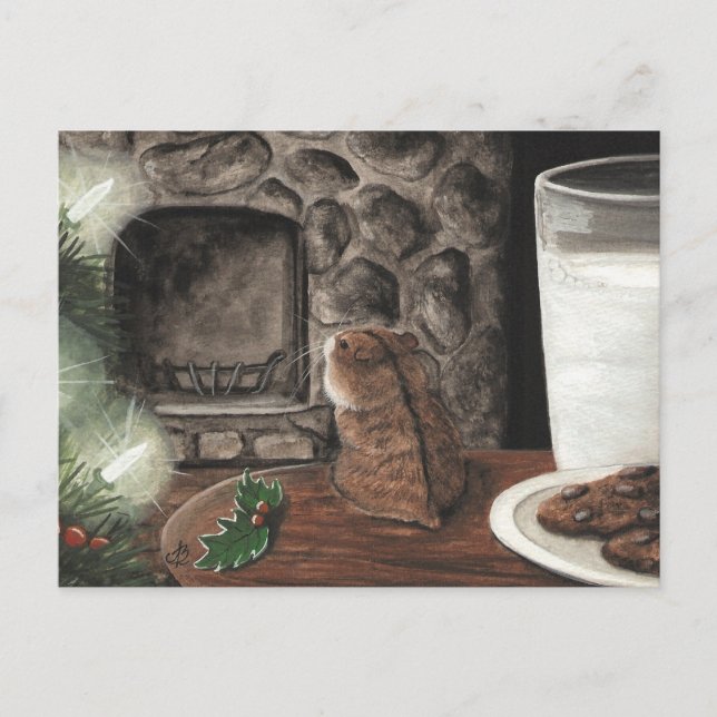 Waiting for Santa Holiday Postcard (Front)