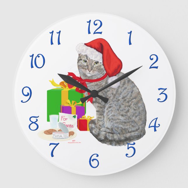 Waiting for Santa Large Clock (Front)