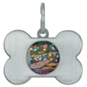 Waiting for Santa Pet Name Tag