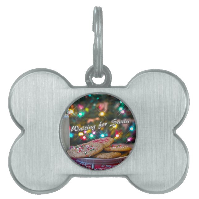 Waiting for Santa Pet Name Tag (Front)