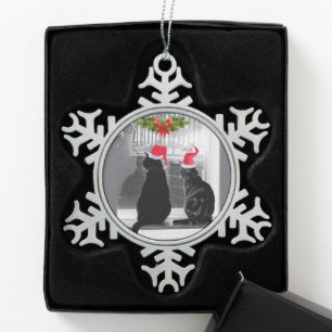Waiting For Santa Snowflake Framed Ornament