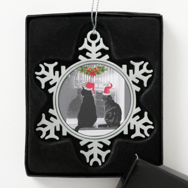 Waiting For Santa Snowflake Framed Ornament (Box)