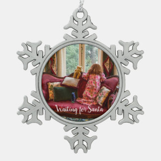 Waiting for Santa ~ Snowflake Framed Ornament