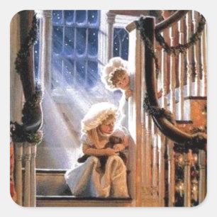 Waiting For Santa Square Sticker