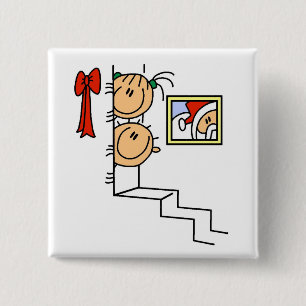 Waiting for Santa T-shirts and Gifts 15 Cm Square Badge