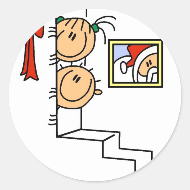 Waiting for Santa T-shirts and Gifts Classic Round Sticker (Front)