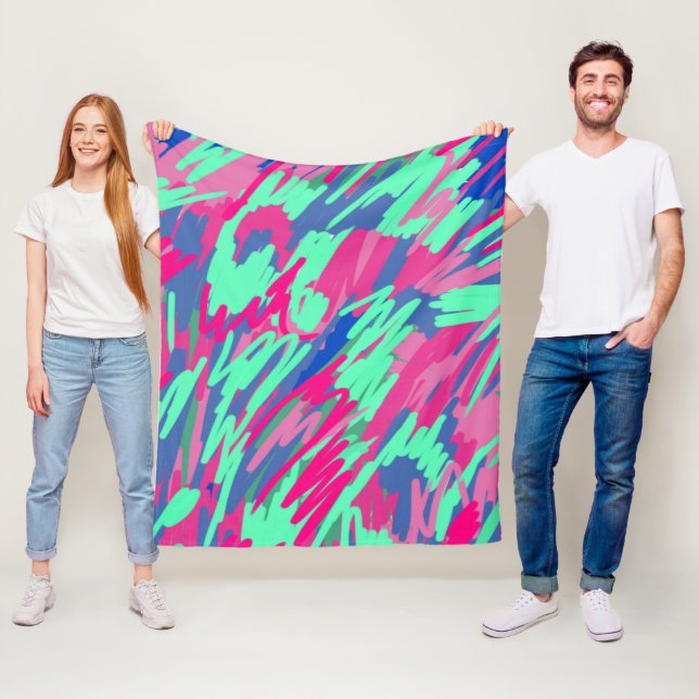 Waiting for Spring Abstract Print Fleece Blanket (In Situ)