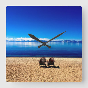 Waiting for Summer on Lake Tahoe Square Wall Clock