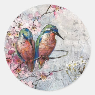 Waiting For Supper Kingfisher Bird   Classic Round Sticker
