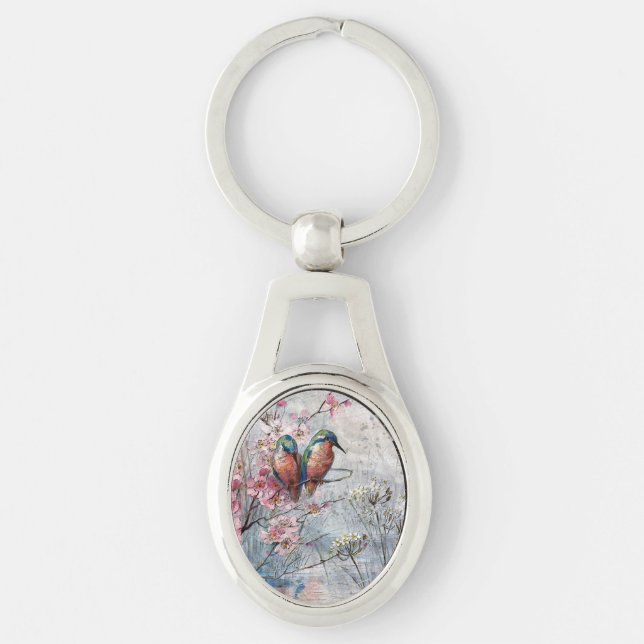 Waiting For Supper Kingfisher Bird     Key Ring (Front)