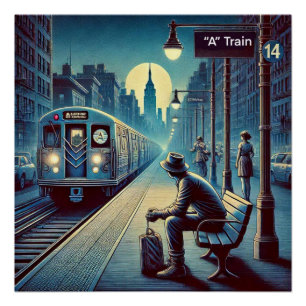 Waiting For The “A” Train, New York City Poster