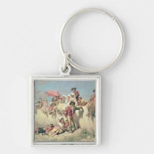 Waiting for the Blessing outside Rome Key Ring