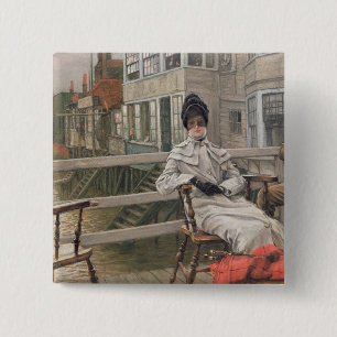 Waiting for the Ferry, c.1878 15 Cm Square Badge