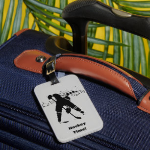 Waiting for the Puck - Hockey Player Luggage Tag