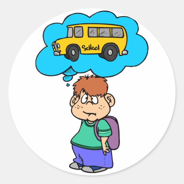 Waiting For The School Bus Classic Round Sticker (Front)