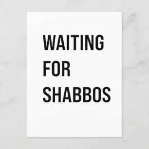 Waiting for the Shabbos Hanukkah Jewish Funny Announcement Postcard