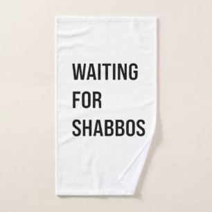 Waiting for the Shabbos Hanukkah Jewish Funny Hand Towel