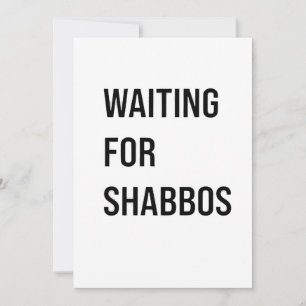 Waiting for the Shabbos Hanukkah Jewish Funny Invitation