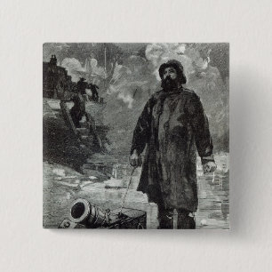 Waiting for the signal 15 cm square badge