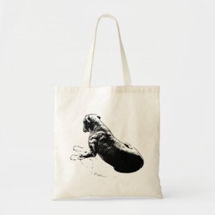 Waiting Grace – Inked Canine Silhouette Tote Bag