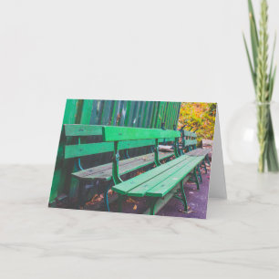 Waiting Green Park Benches Card