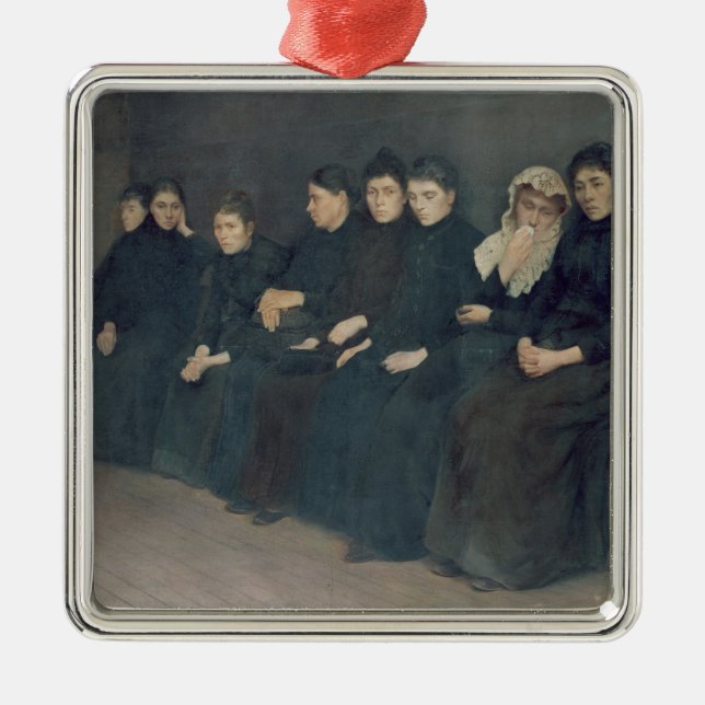 Waiting in the Clinic, 1888 Metal Ornament (Front)