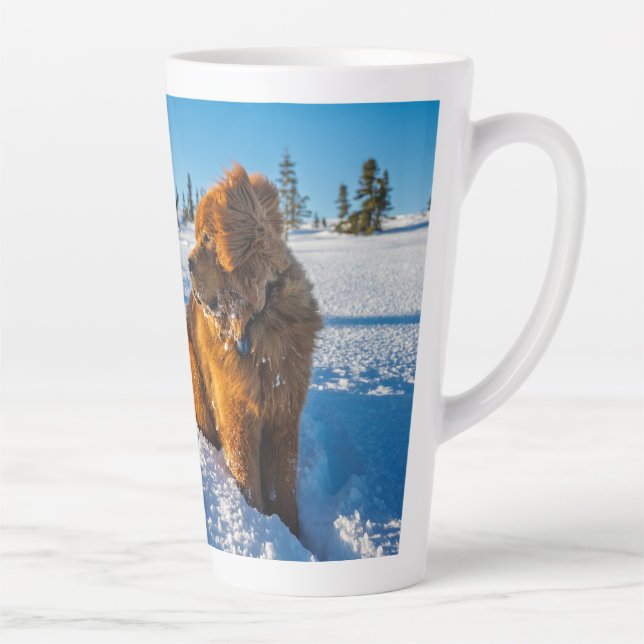 Waiting in the snow latte mug (Right)